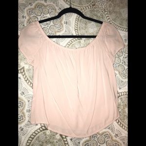 Light pink off the shoulder blouse